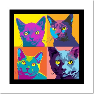Korat Cat Pop Art - Cat Lover Gift Posters and Art